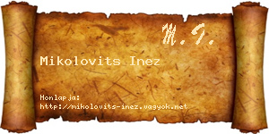 Mikolovits Inez névjegykártya